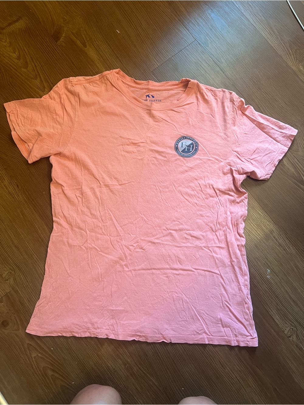 Women's Light Pink Crewneck Short Sleeve Tee with Chest Logo